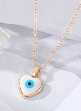 Heart Evil Eye Hamsa Hand Pendant Necklaces For Women Gift