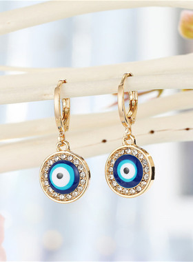 1Pair Heart Evil Eye Hoop Earrings For Women Gift Jewelry