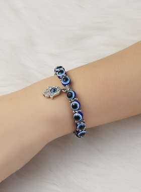 Lucky Blue Evil Eye Bracelet Hand of Turkey Thousand Eyes