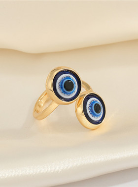 1Pcs Bling Turkish Evil Eye Finger Ring For Women Gift
