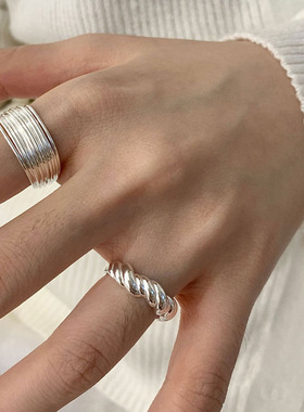 925 Sterling Silver Geometric Unique Inter Lines Rings for