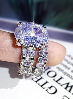 2023 High quality white Diamond two sets ring 925 silver