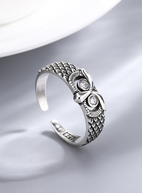 925 Sterling Silver Owl Zircon Woman Rings Wedding Fine