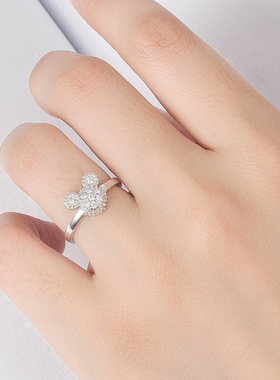 Hot Sale 100% 925 Silver Ring Women Matte Design Mickey