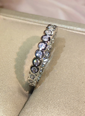 925 Sterling silver Single Row Pave AAAAA cz Eternity