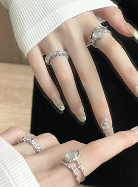 Fashion Design Moonstone Zircon Ring Women Gemstone