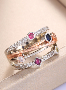 2023 Fashion Cross Female Finger Ring Jewelry White/Yellow