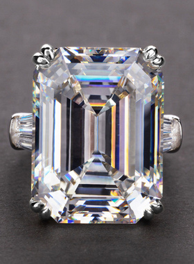 2023 Luxury Solitaire Big Rectangle CZ Women Wedding Ring