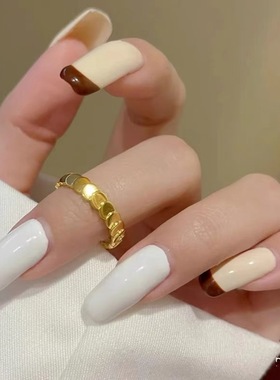 爆款钛钢小众设计鱼鳞片素圈戒指女轻奢时尚高级感情侣对戒