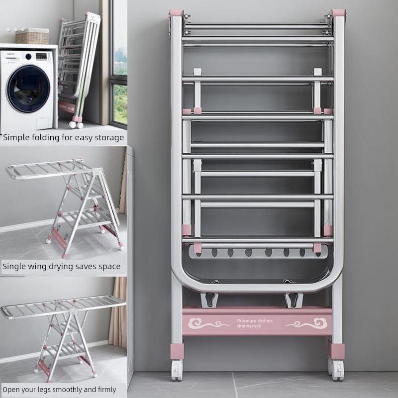 毛巾架美发店专用理发店落地式凉晾毛巾架子落地折叠美容院晾衣架 - 图2