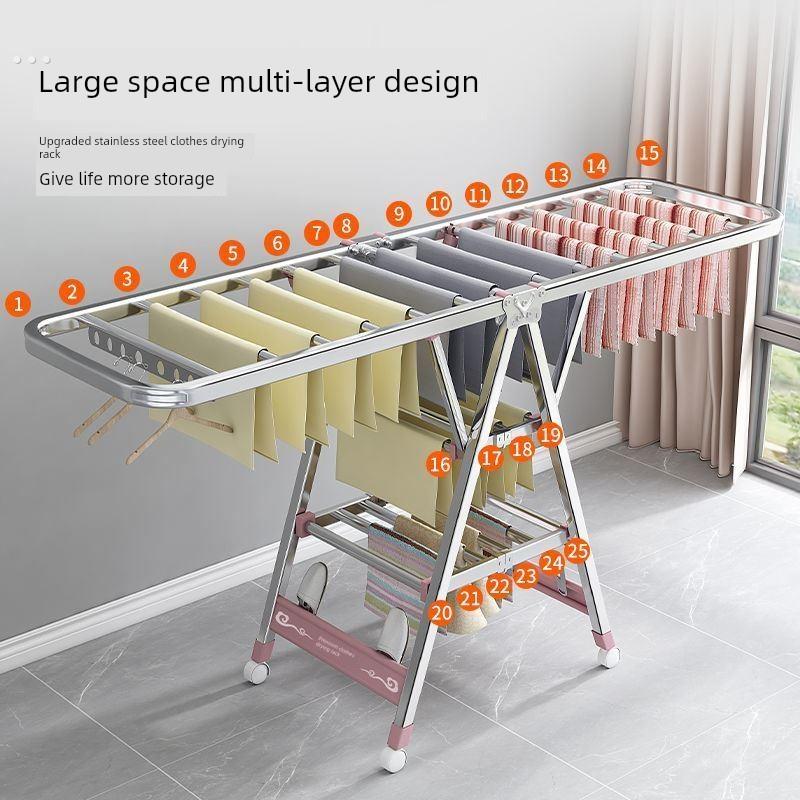 毛巾架美发店专用理发店落地式凉晾毛巾架子落地折叠美容院晾衣架 - 图0