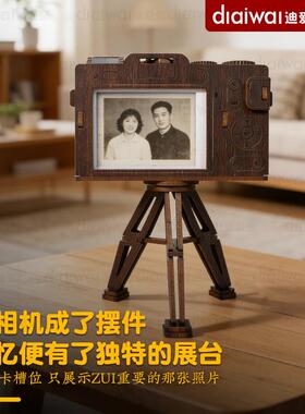 迪爱歪复古相机摆件书房装饰品木质手工成品女神节礼物送闺蜜朋友