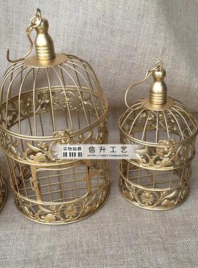 铁艺鸟笼小鸟笼 橱窗摆件 挂式鸟笼大号 婚庆道具装饰鸟笼