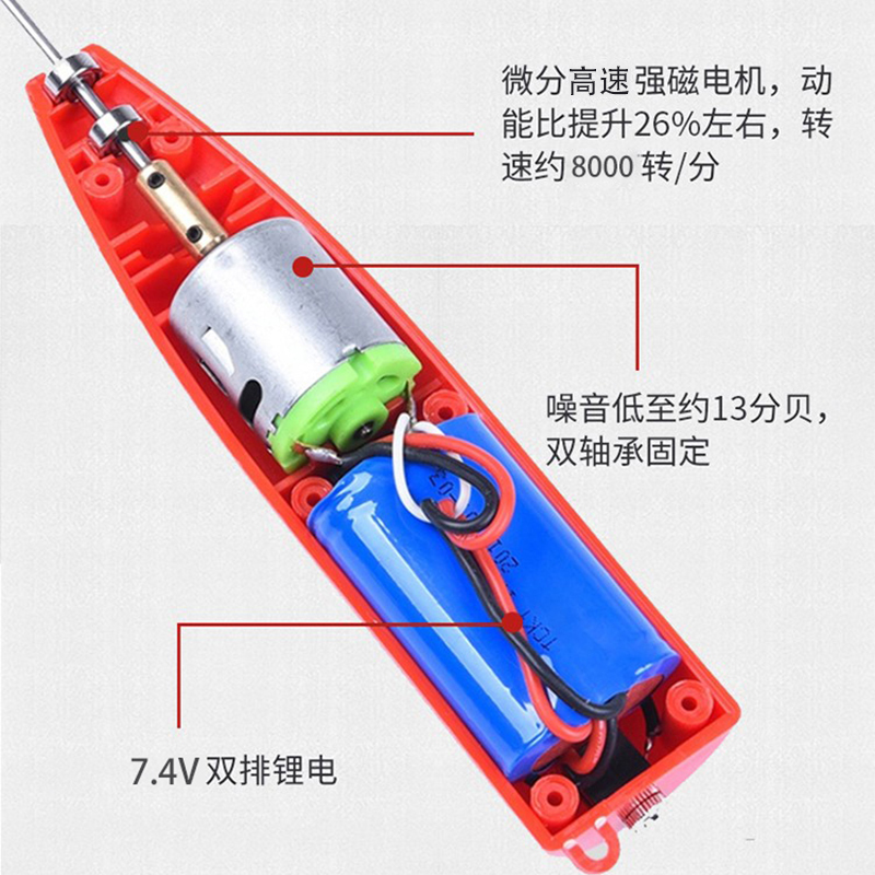 福田臻宝电动纺织电捻杆皮辊清洁器细纱卷毛棒绞纱针挡车工搅毛枪 - 图1