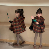 The diem is very sweet 2022 new girl Winter Christmas New Year Double face wool Cape Child Trendy Jacket