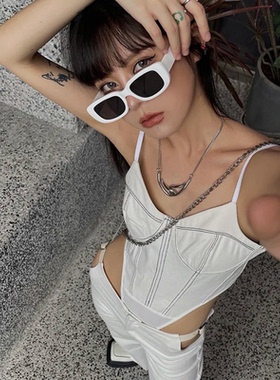 复古小框长方形墨镜男女潮流欧美