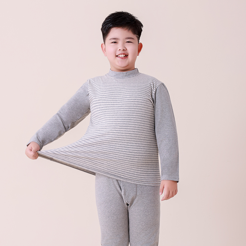 胖男童秋衣秋裤套装学生秋冬加肥加大码保暖中领全棉毛衫棉毛裤