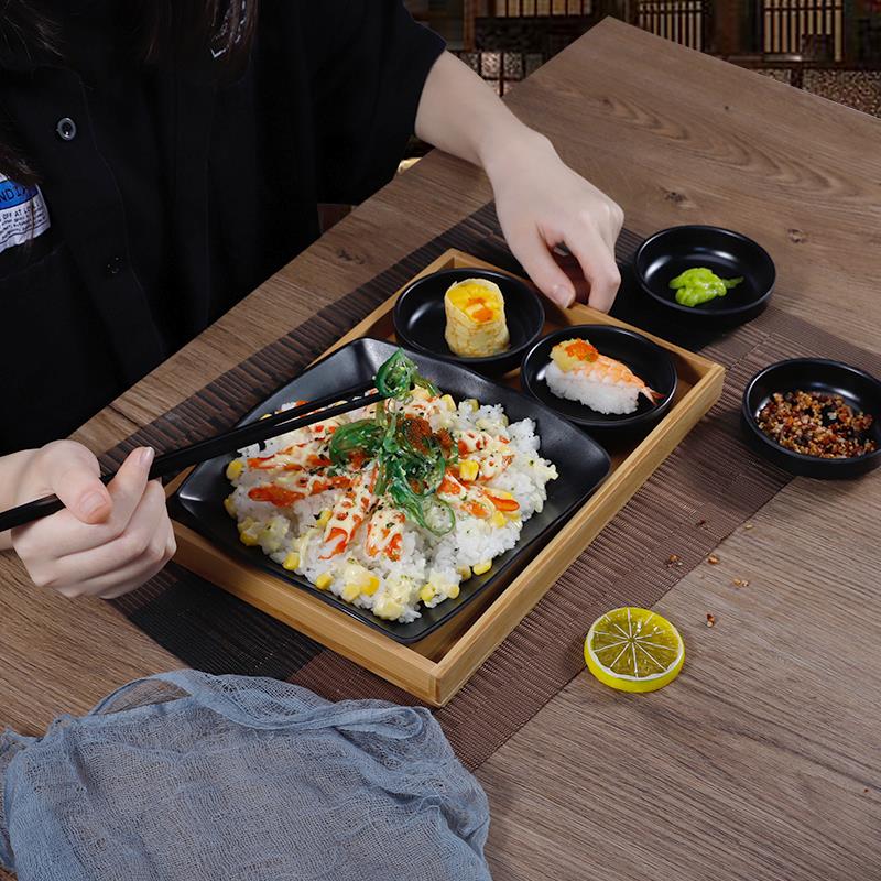 仿瓷日式快餐餐具套装公司餐厅餐盘食堂商用盖浇饭盘简餐碗碟定制