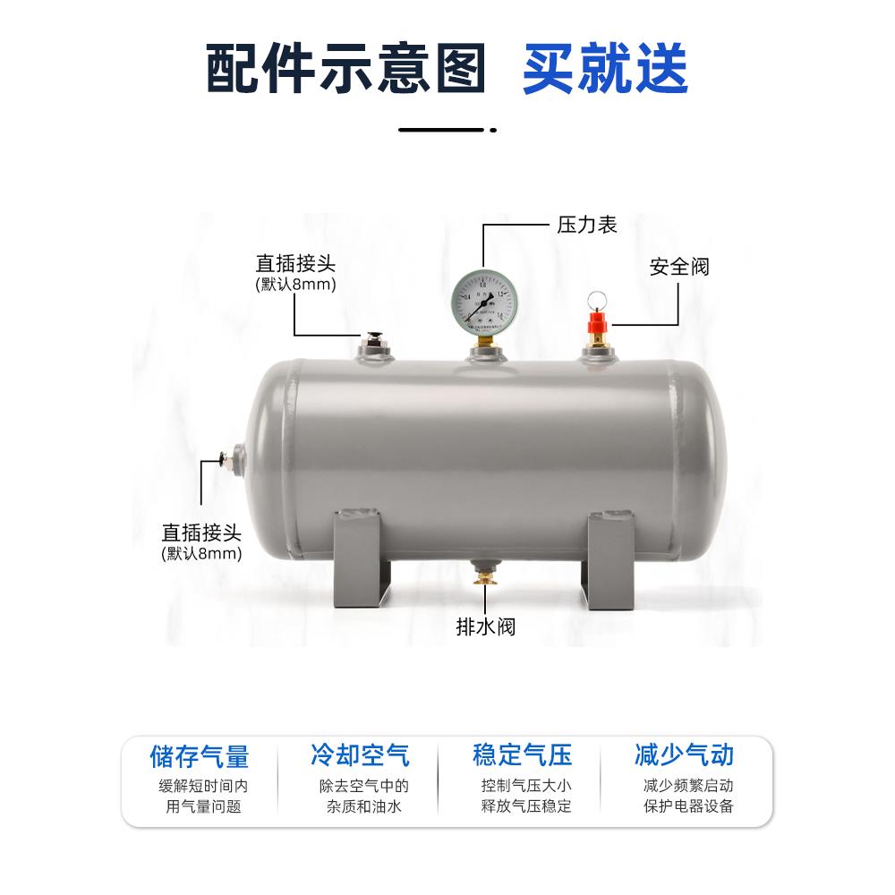 空压机储气罐小型高压真空桶存气筒10L20L30升非标充气缓冲压力罐 - 图2