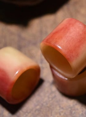 骆驼骨情侣老料满血扳指天然戒指