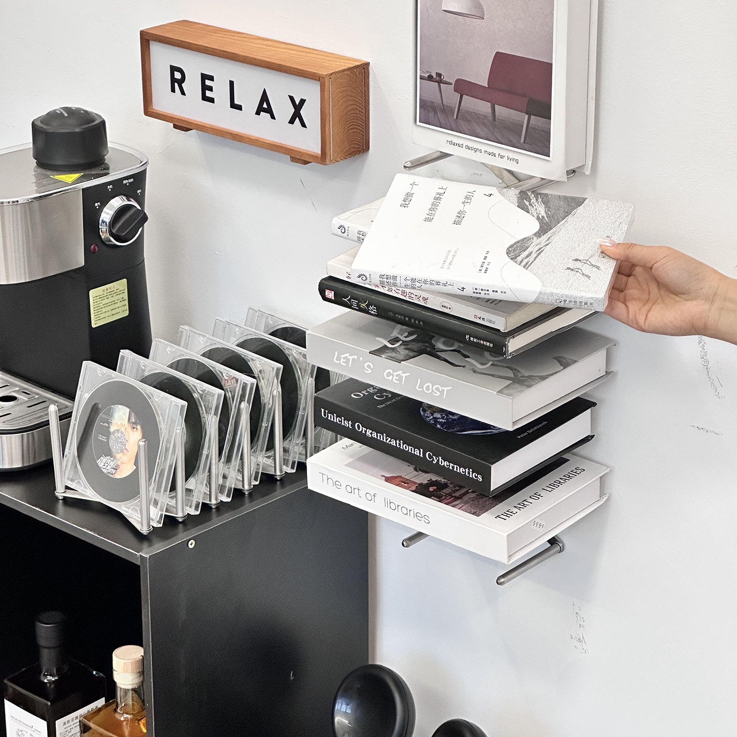 cd展示架黑胶唱片收纳架桌面不锈钢可伸缩专辑光盘碟片分格陈列架,淘宝优惠券,粉丝福利购,淘宝优惠卷