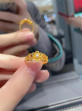 日本MUMI覆古国潮风花丝桃花源戒指女轻奢小众精致设计感食指戒百