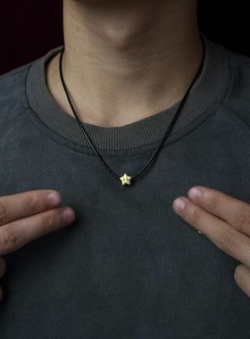 ONEPART25高定设计款黑皮绳项链