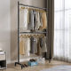 Double-layer clothes hanger floor-standing clothes drying rack dormitory home balcony simple liftable clothing store strong coat rack