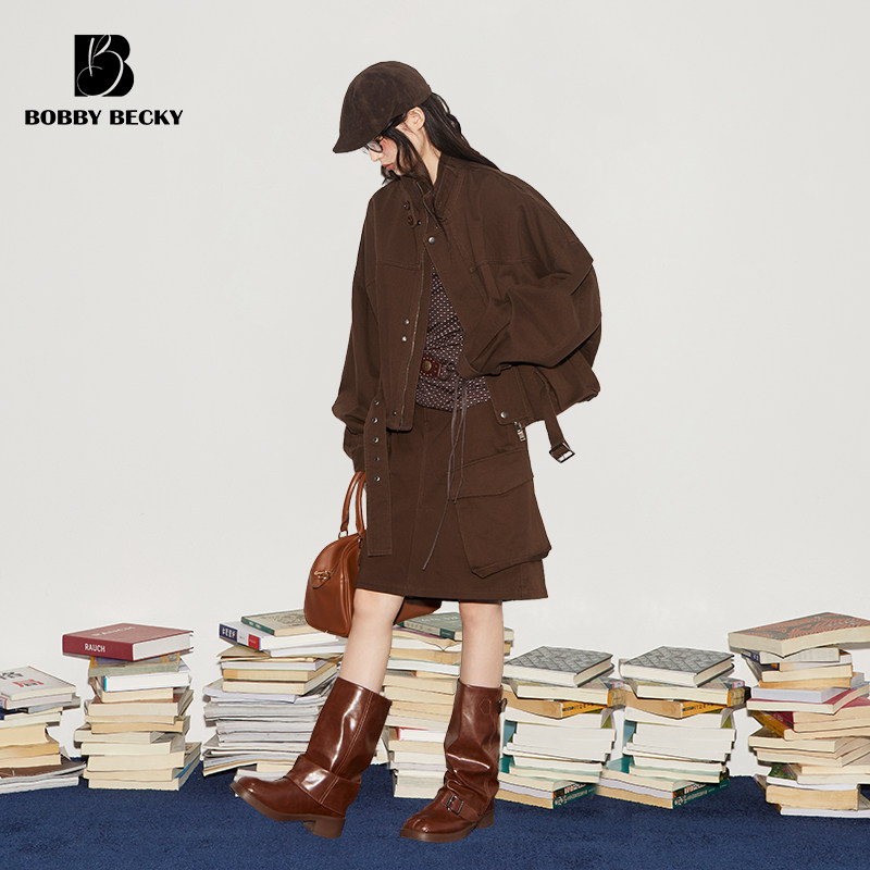 Bobbybecky复古宽松机车夹克做旧弯刀裤美式工装半身裙,淘宝优惠券,粉丝福利购,淘宝优惠卷