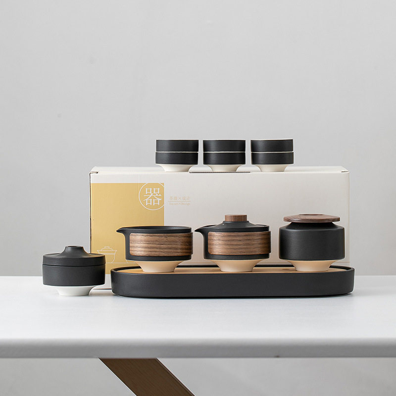 Miaoyan Business Tea Set Gift Set Home Living Room Simple Ceramic Dry Tea Plate Light Luxury Small Set Spot