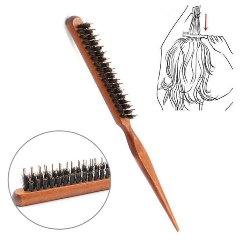 Professional Salon Teasing Back Hair Brushes Boar Bristle Wo - 图1