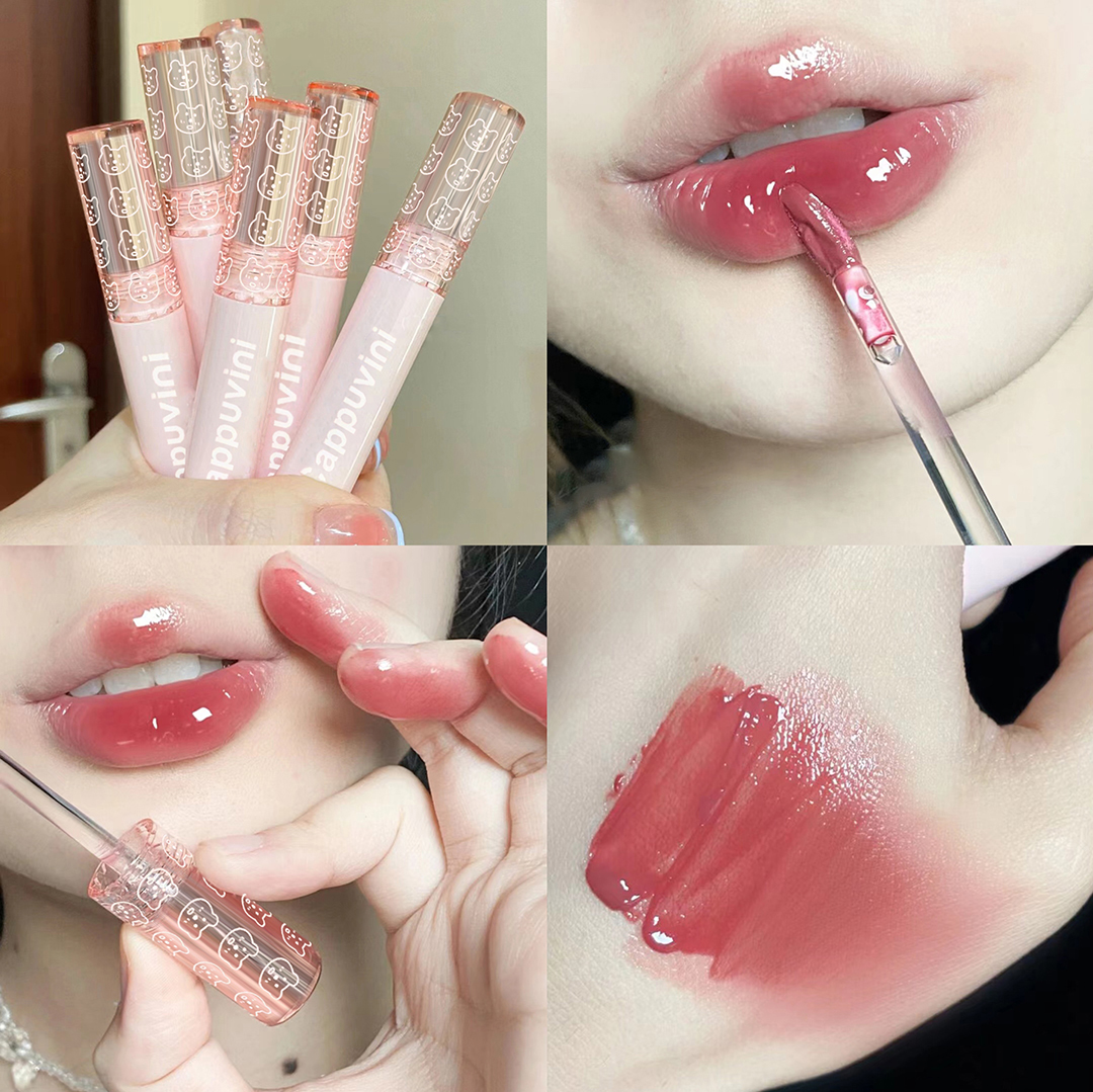 Cherry Pink Mirror Water Lip Gloss Lip Glaze Transparent Gla - 图0