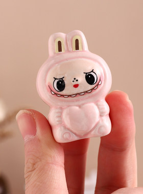 创意陶瓷迷你拉布布桌面摆件送礼