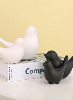 电镀金色小鸟摆件谜亦桌面装饰