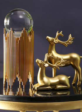 轻奢高档水晶球招财摆件