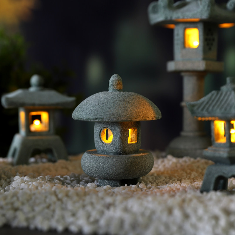 石灯笼小摆件桌面装饰小石亭子中式观景石灯微景观鱼缸盆造景亭子,淘宝优惠券,粉丝福利购,淘宝优惠卷