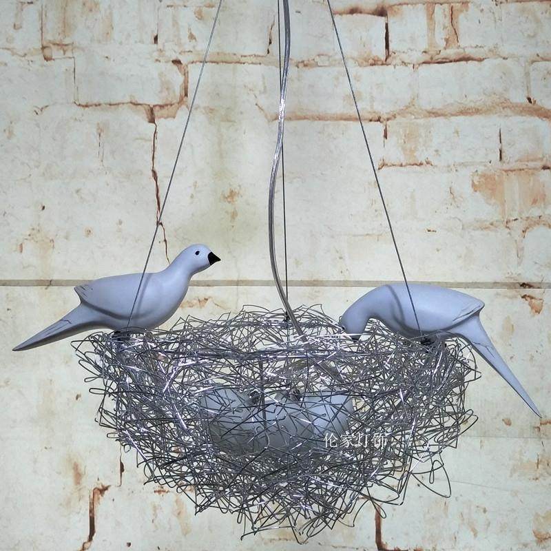 现代铝材鸟巢吊灯 创意书房儿童房吊灯艺术铝线鸟窝灯,淘宝优惠券,粉丝福利购,淘宝优惠卷