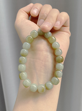 天然和田玉糖青卡老型手串男女款