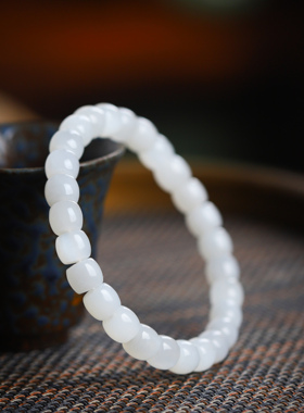 新疆和田玉清海料直切珠子