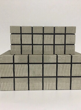 简约新中式家居天地盖格子盒木质工艺摆件样板房衣帽间储物