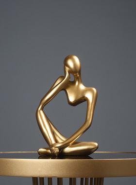 思考人装饰小摆件现代简约家居装饰玄关桌面书架办公室工艺