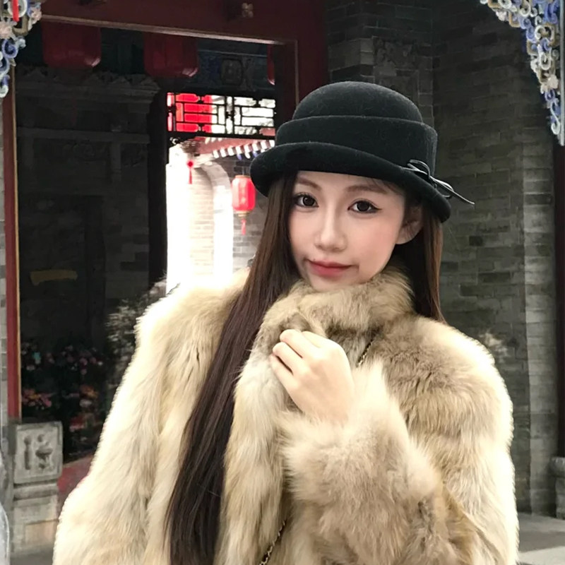 千金风黑色蝴蝶结系带小礼帽女秋季简约优雅盆帽帽子,淘宝优惠券,粉丝福利购,淘宝优惠卷