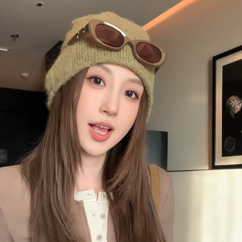 韩系秋冬氛围感羊毛针织护耳卷边冷帽女百搭ins毛线套头堆堆帽子,淘宝优惠券,粉丝福利购,淘宝优惠卷