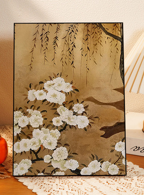 复古法式中古风高级感桌面摆画镜子装饰画挂画客厅沙发背景墙挂画