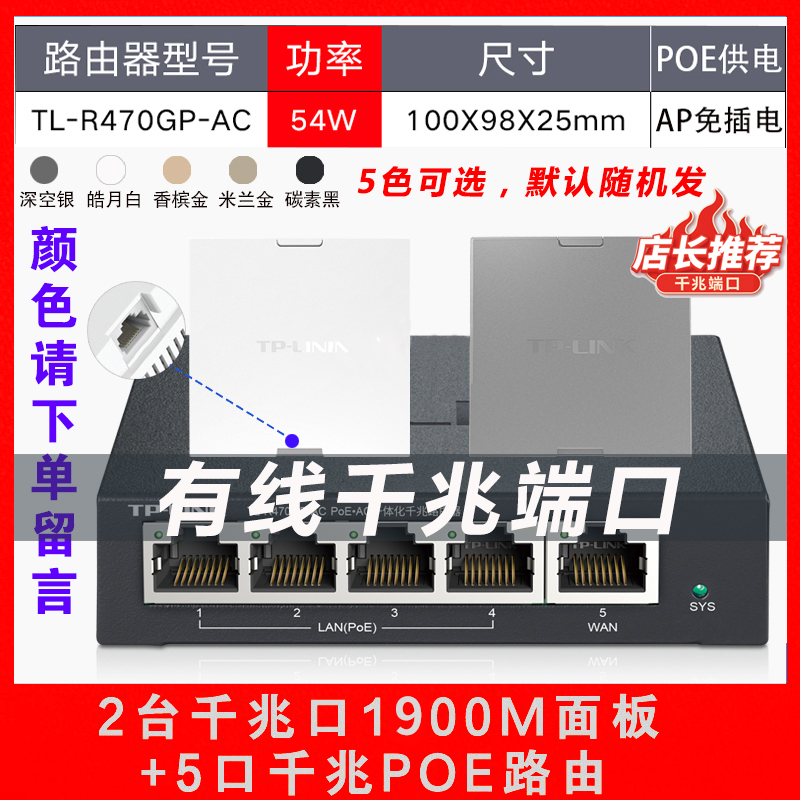 发顺丰tplink无线ap面板千兆端口双频5G墙壁式路由器全屋wifi覆盖家用大户型别墅POEAC一体化路由器86型wifi6 - 图0