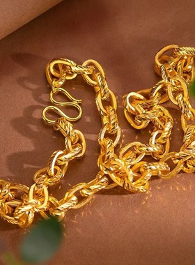 新款项链男士霸气大车花O字圈圈锁链土豪大链子