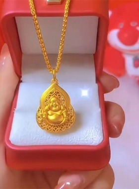 新款材质大肚佛火焰锁骨链男女气质轻奢时尚礼物