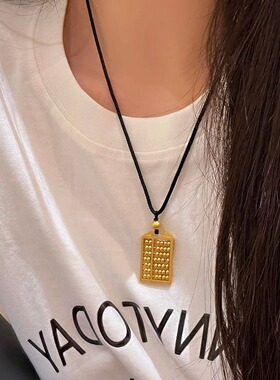 时尚复古灵动如意算盘吊坠项链时尚百搭个性国潮挂坠衣服配饰女潮