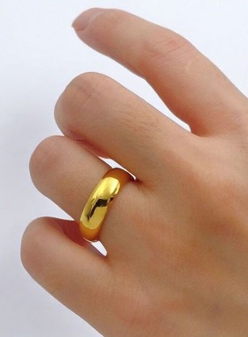 光面戒指男女款结婚情侣百福对戒指环戒子