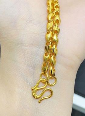 沙金仿真新款项链精工男女男士瓜子链麻花麦穗久不掉色